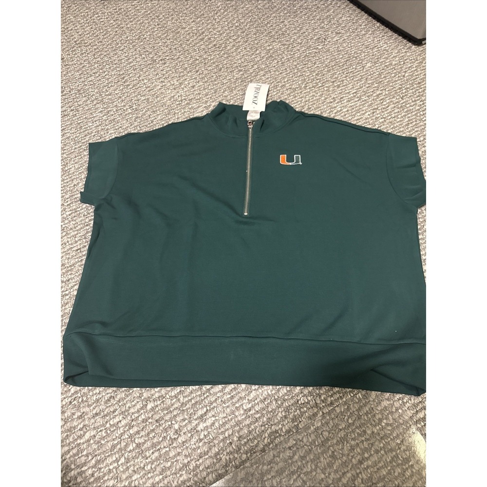 Miami Hurricanes Women's Short Sleeve 1/4 XL New w/ tags - Zoozatz